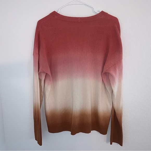 J. Jill Dip Dyed Sunset Ombre Button Up Cardigan Sweater Medium - Picture 6 of 10